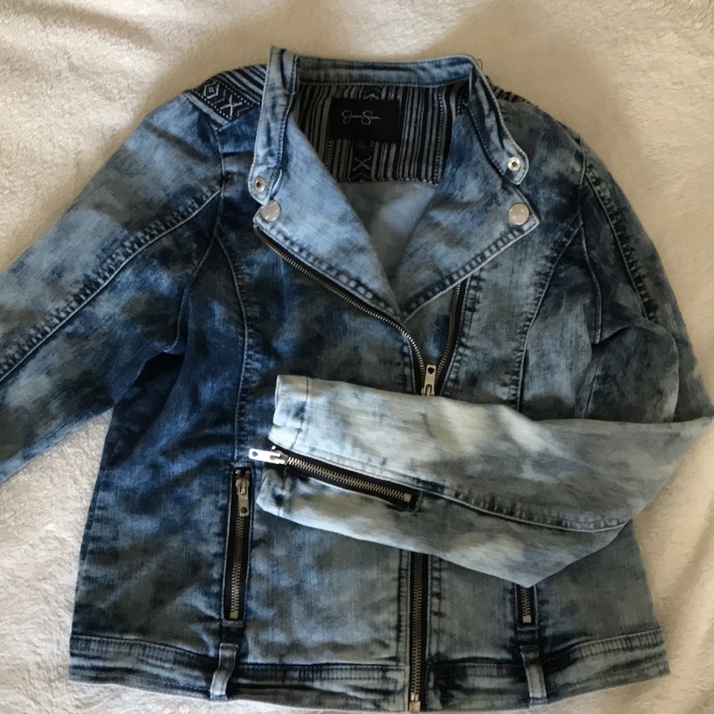 Acid wash denim jacket